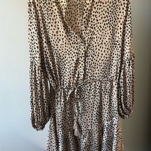Leopard Print Long Sleeve Dress